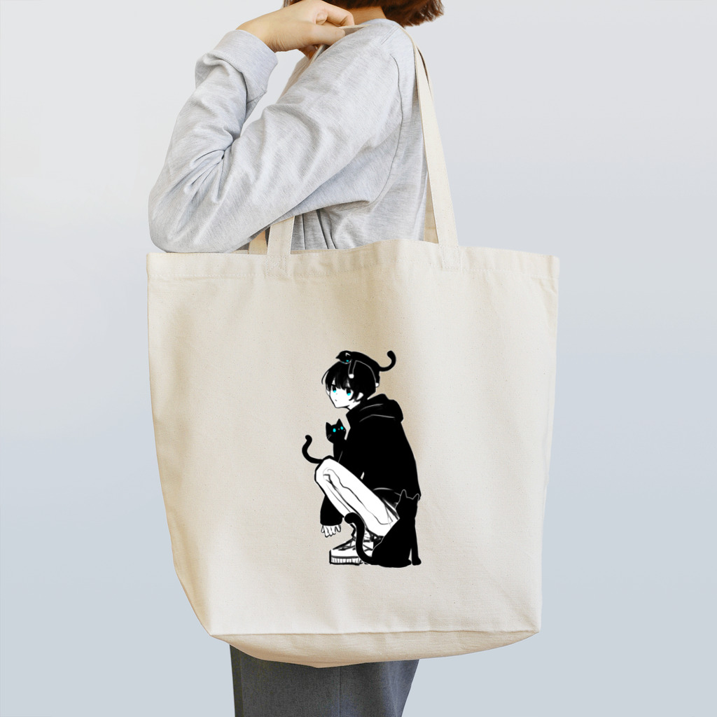 BSR-Cの黒猫と男の子 Tote Bag