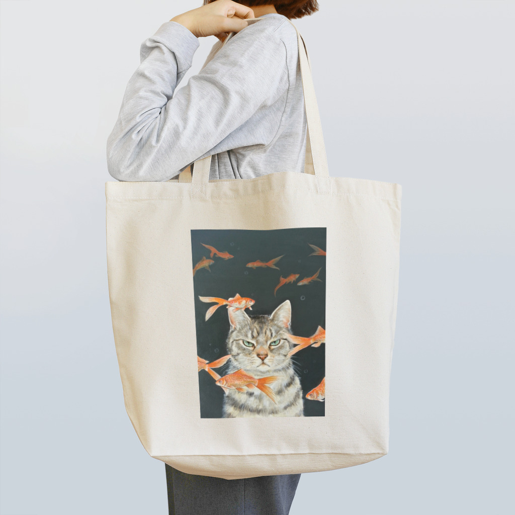 おちょぴの金魚と猫 Tote Bag