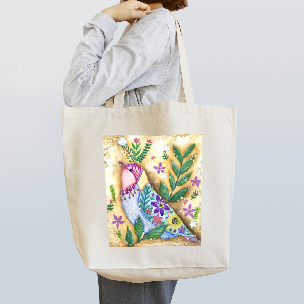 yucoon art worksのフラワーバード Tote Bag