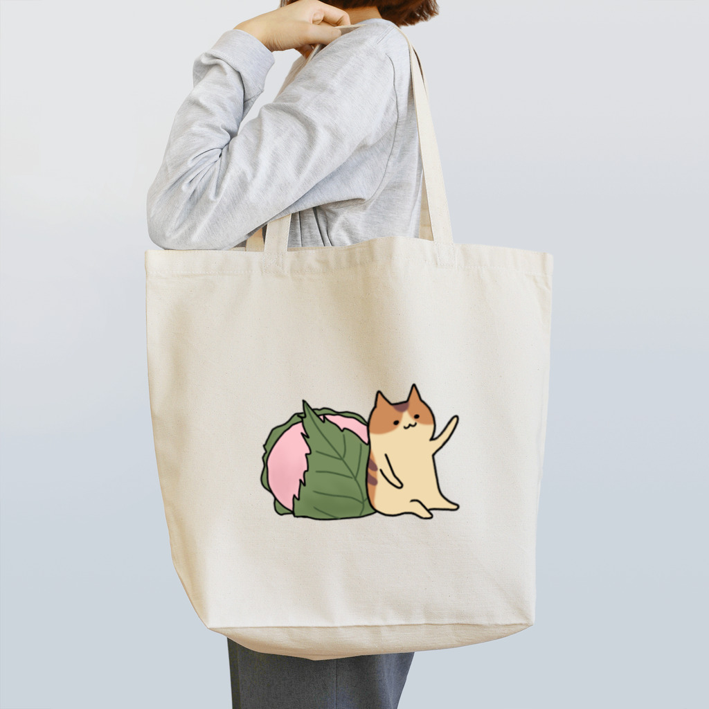 ポテサラのどらやき猫と桜もち トートバッグ
