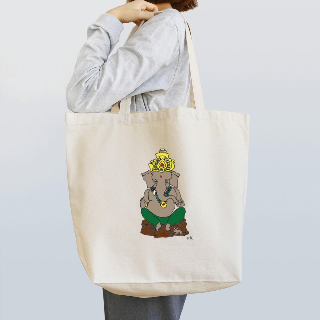 Happy Elephantのガネーシャ Tote Bag