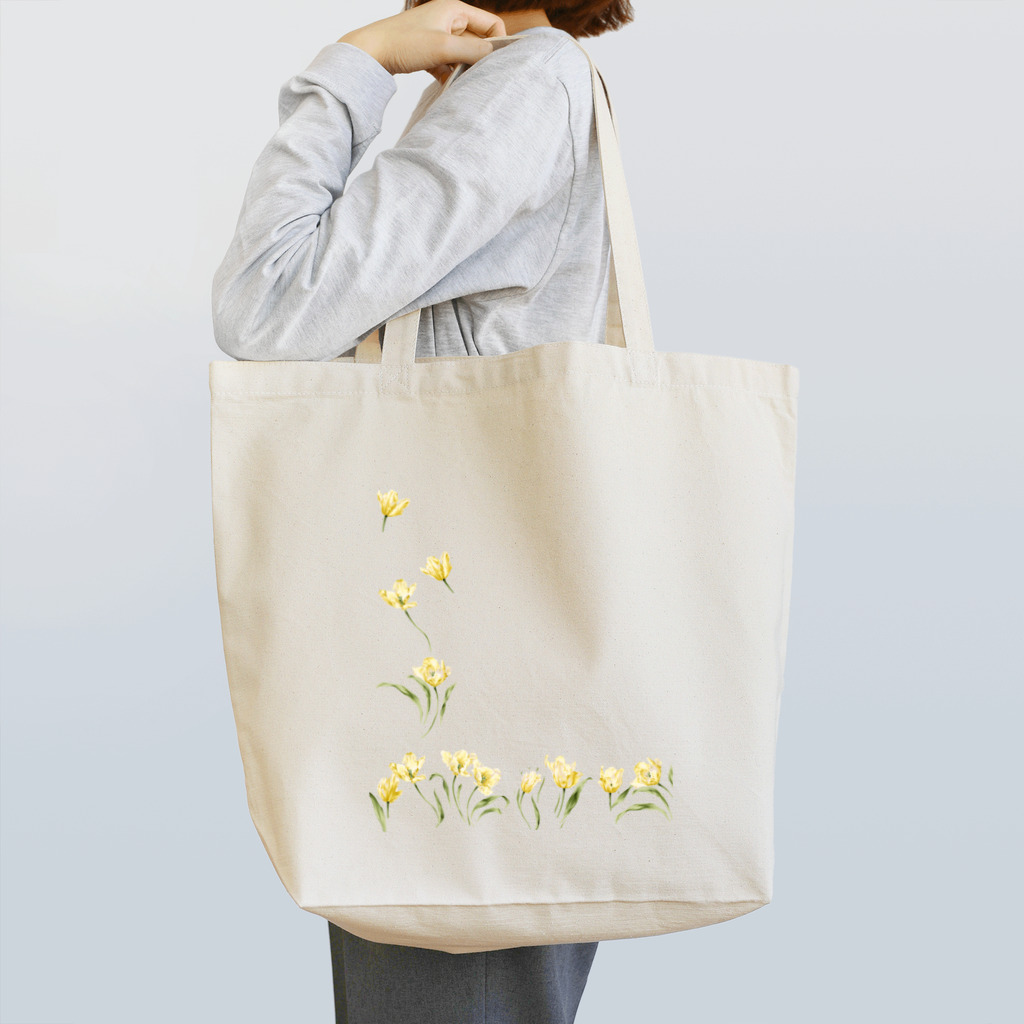 Neo_louloudi(ネオルルディ)の花@Yellow Tulips トートバッグ