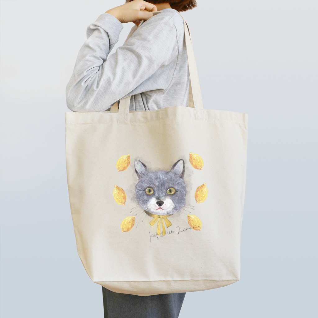 あめりすの猫と檸檬(Kaķis un Lemon) トートバッグ