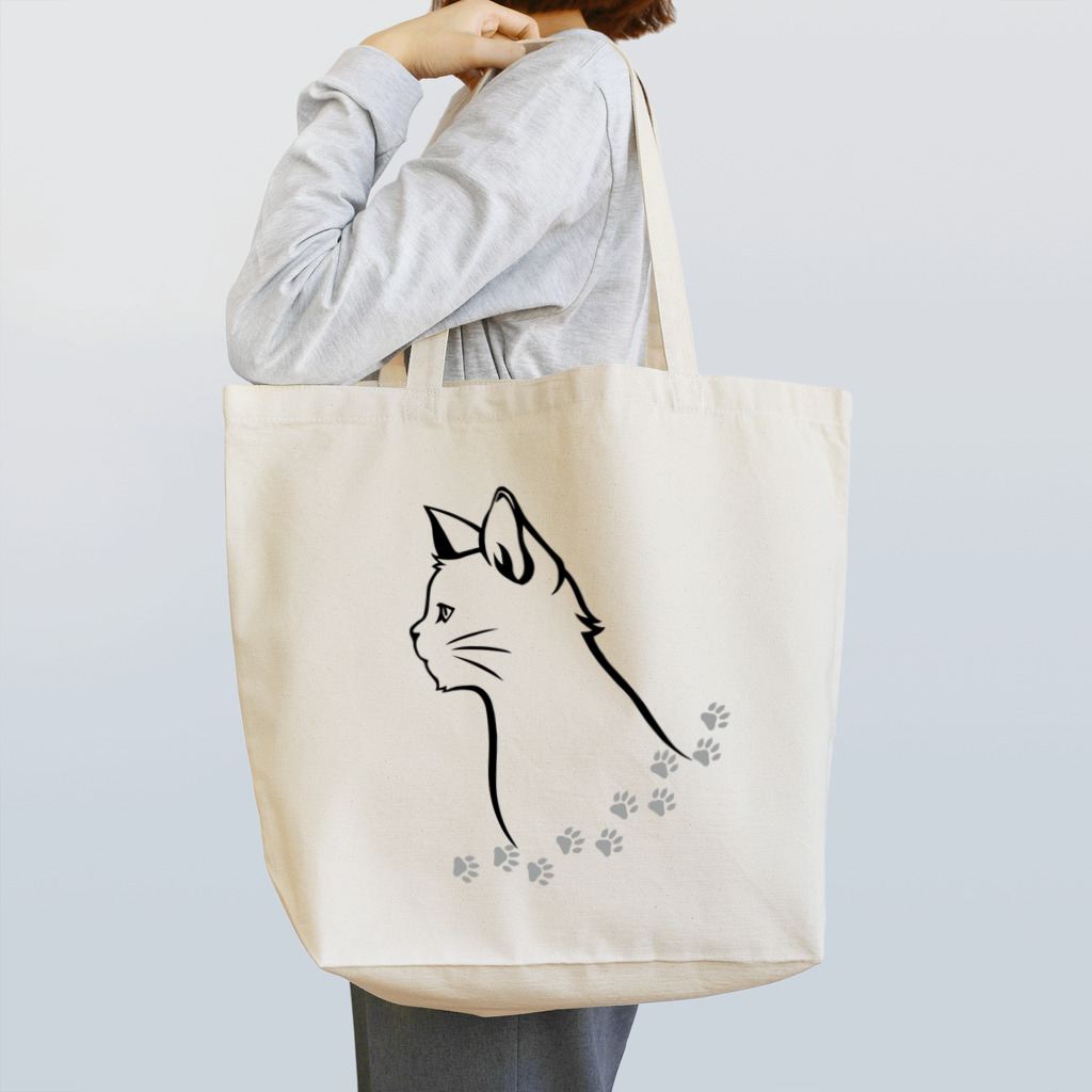 Cor Leonis SUZURI storeの猫と足跡 Tote Bag