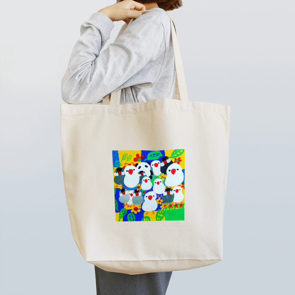 Bunbonbenの文鳥一家小松菜推奨の会 Tote Bag