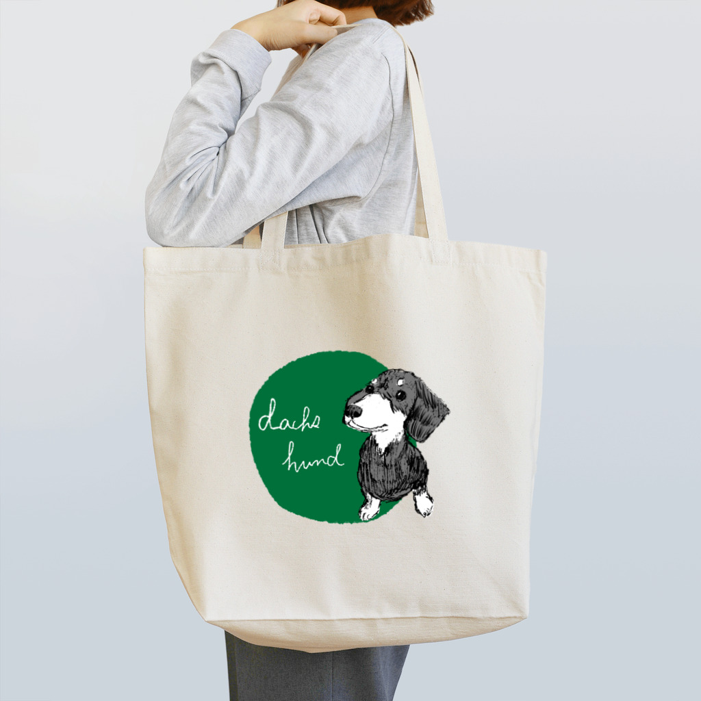 Ayumi HIdakaのダックスフント green Tote Bag