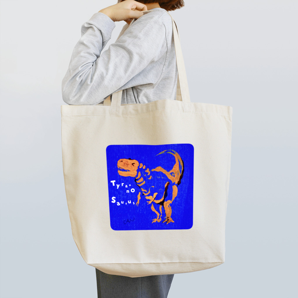 ちょっとマニアックな恐竜アートグッズ博物館のかわいいティラノサウルス Tote Bag