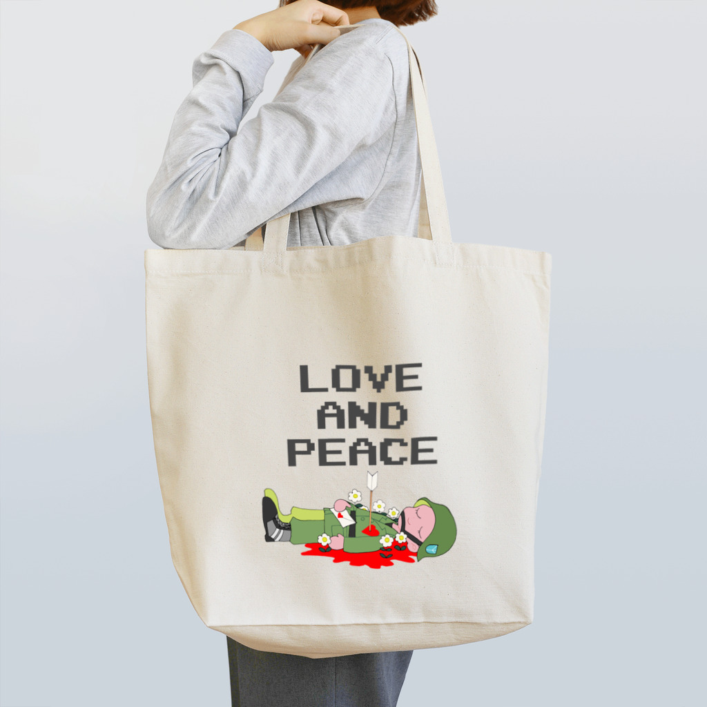 nnmnnjiのLOVE AND PEACE トートバッグ