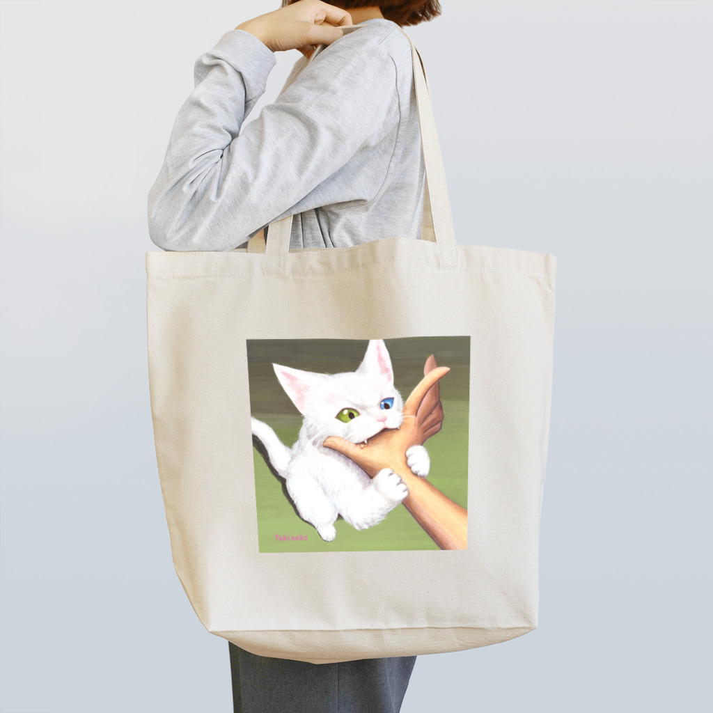 雪猫@LINEスタンプ発売中のお姉ちゃんの手GET Tote Bag