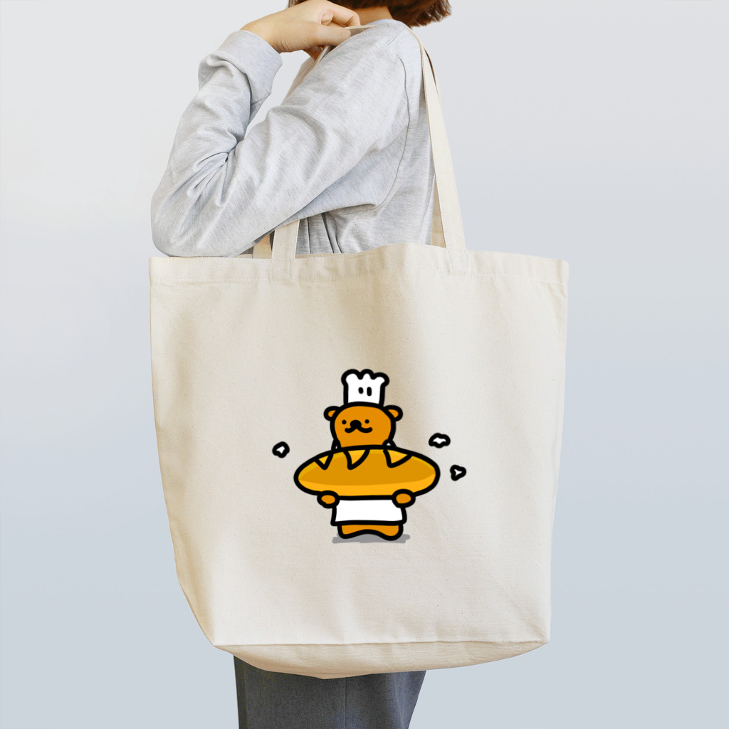 暗黒電波美術家ボブ山　SUZURI店の熊のパン トートバッグ
