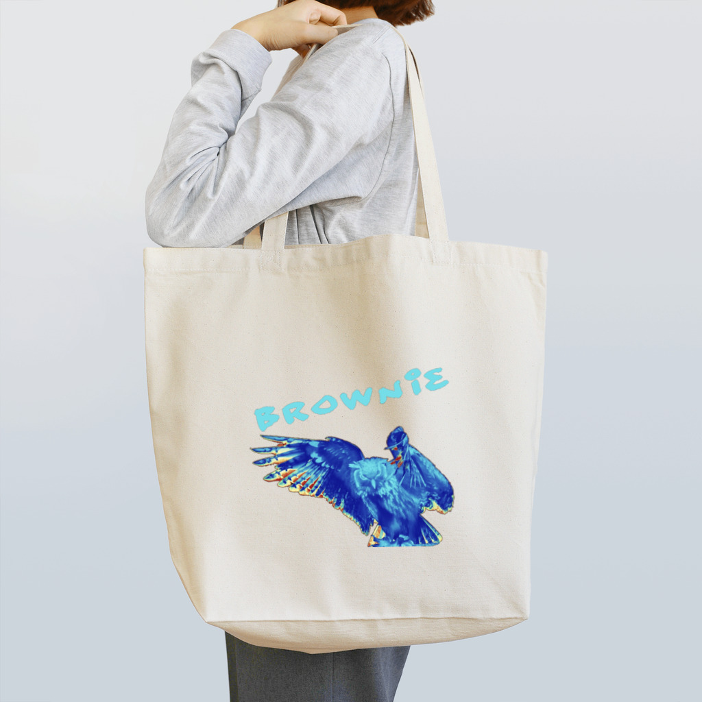 座敷ふくろうの碧いBrownie Tote Bag