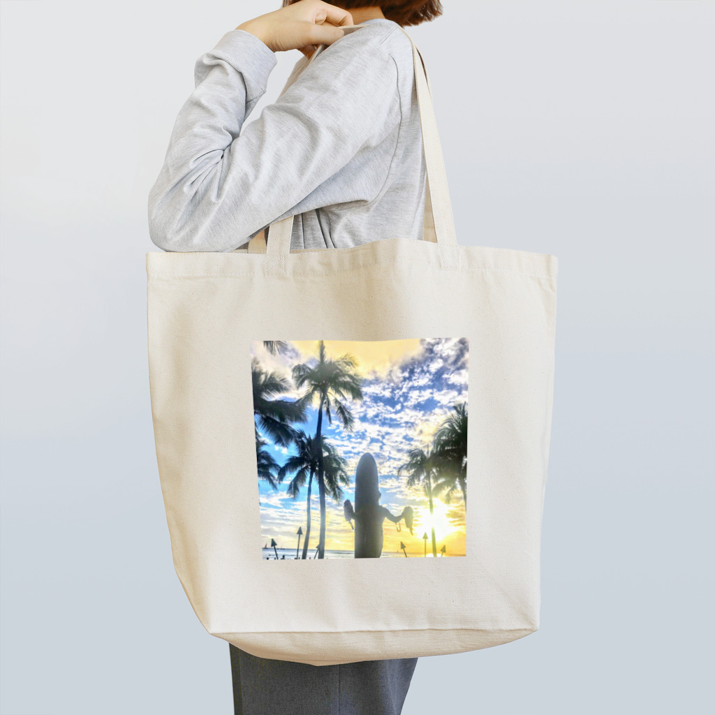 Hawaii Picturesの夕焼けのワイキキ🌅 Tote Bag