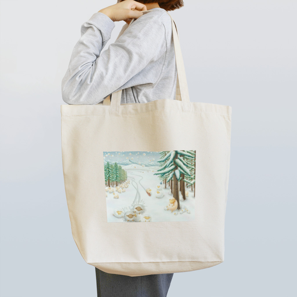 ひつじ好きのみそうギャラリーの羊雪季節 Tote Bag