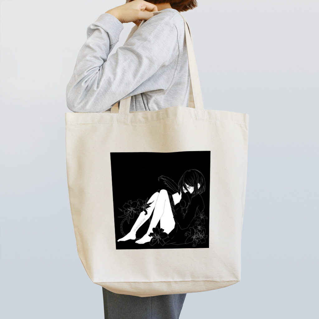 aya_C_clownの百合・黒 Tote Bag