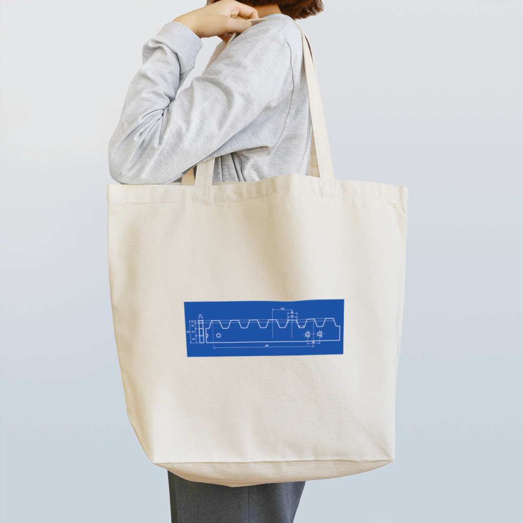 新商品PTオリジナルショップのラックレール（青焼図面風） Tote Bag