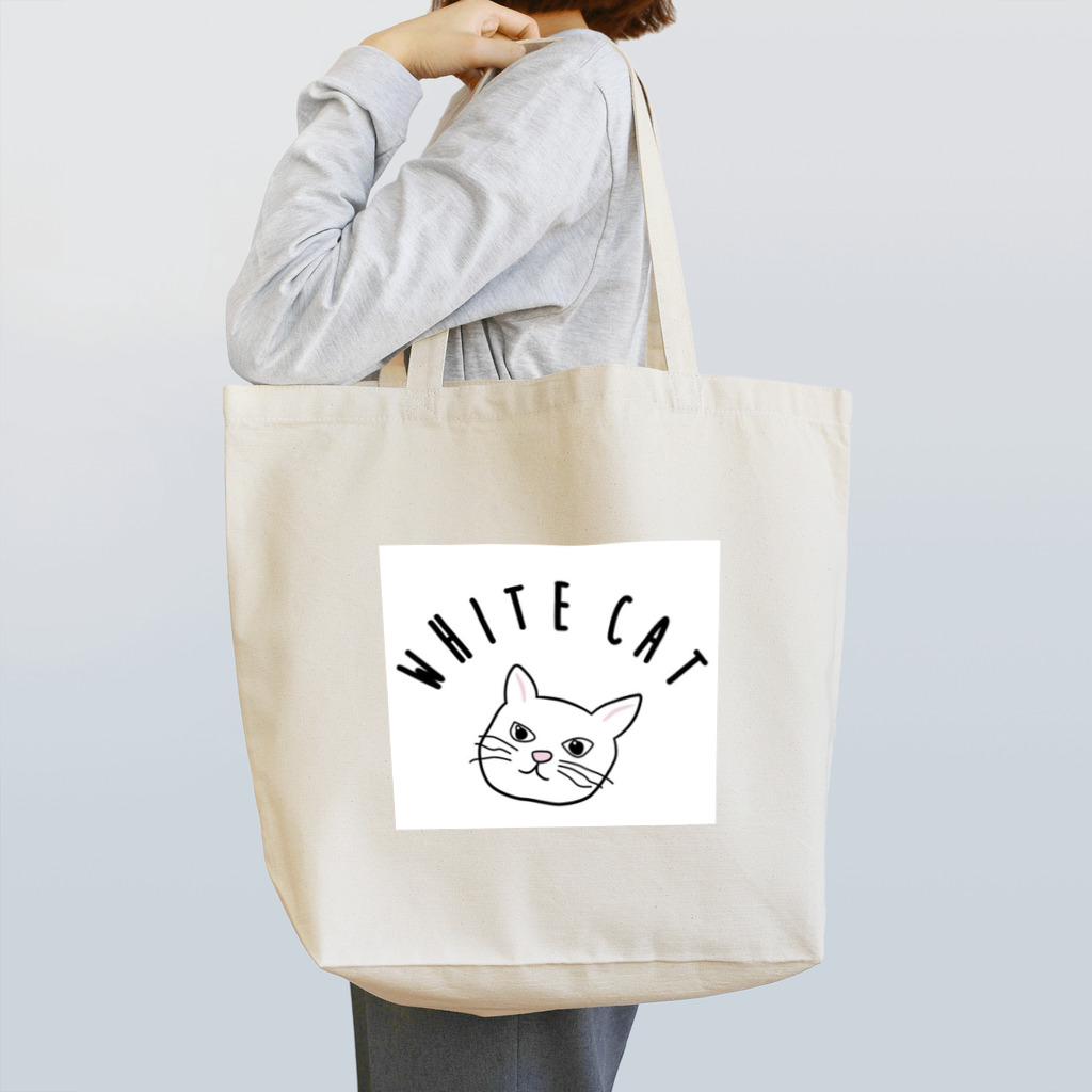 White catのWhite cat Tote Bag