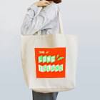 ザ ロングアイランド アパレルの平行四辺形デザイン　グリーン×ホワイト×オレンジ Tote Bag
