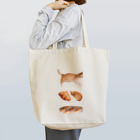 KOMUGI KAWAII CATのパンと猫(白文字) トートバッグ