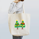 イラスト MONYAAT の林さんのクリスマスA クリスマスツリー トートバッグ