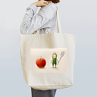 イラストレーター 小林ユキのむしばきんとりんご トートバッグ
