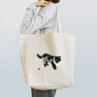 無真獣73号のたてがみのある猫の布かばん・白黒 トートバッグ