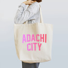 JIMOTO Wear Local Japanの足立区 ADACHI CITY ロゴピンク トートバッグ