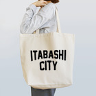 JIMOTO Wear Local Japanの板橋区 ITABASHI CITY ロゴブラック トートバッグ