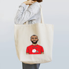 うさぎまるえkawaiishop のくまコロりん『ラグビーTシャツ』着用イメージ Tote Bag