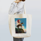 世界の絵画アートグッズのエドワード・メイソン・エグルストン《赤い羽根》 トートバッグ