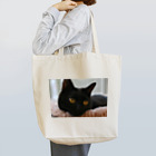 polepole-officeの黒猫ヴィヴィの日向ぼっこ トートバッグ