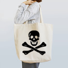 DRIPPEDの海賊旗スカル-Jolly Roger サミュエル・ベラミーの海賊旗-黒ロゴ Tote Bag