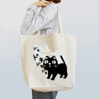 イラスト MONYAAT のバックプリント ネコのろっぽはドキドキ Tote Bag