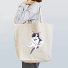 雪猫@LINEスタンプ発売中のゴマ君「これがスコ座りなのニャァ」 Tote Bag