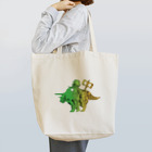 お金をくださいの恐竜おもちゃくん透過 トートバッグ