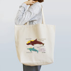 Kinkadesign うみのいきものカワイイShopのイルカとクジラの大きさ Tote Bag
