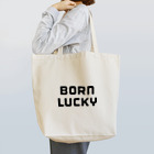 FUN TIMES POSITIVE VIBES。 のBORN LUCKY トートバッグ