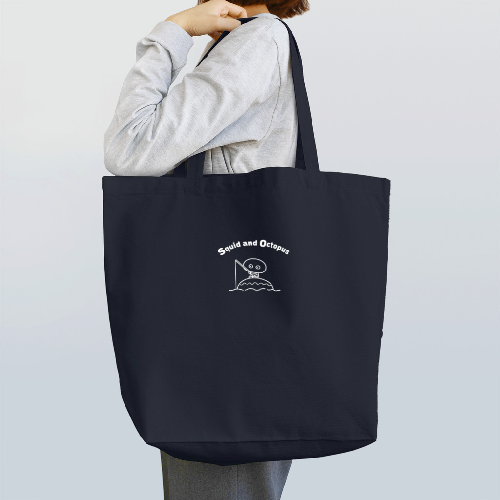 いかたこのいかたこ 釣り(ホワイト_ロゴあり) Tote Bag