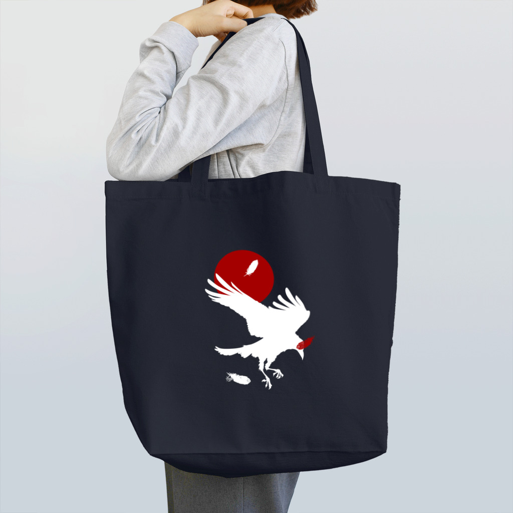 ESCHATOLOGYのレイヴン・ホワイト／赤月 Tote Bag