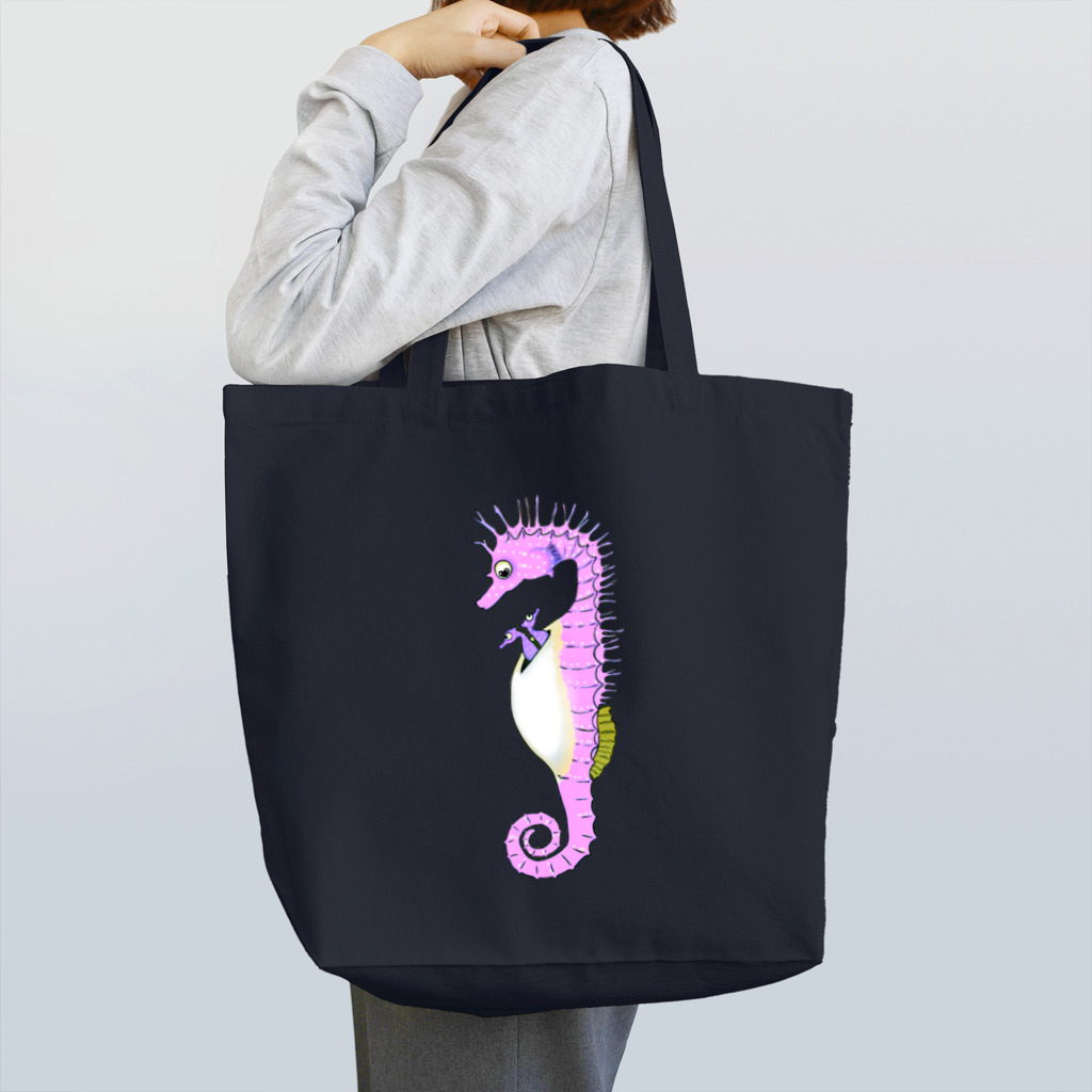 LalaHangeulのタツノオトシゴさんはイクメンです　ピンクバージョン Tote Bag