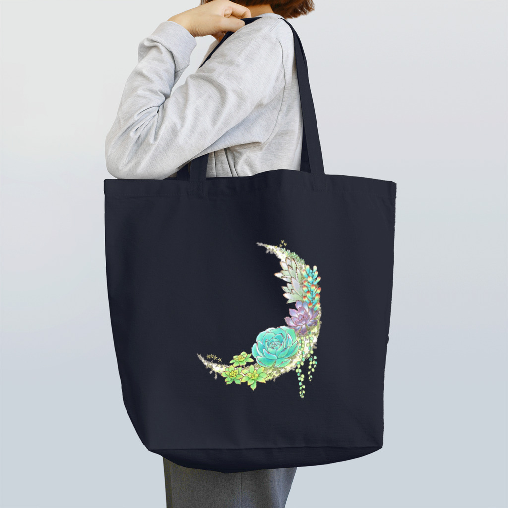 DOTEKKOのT-29 Succulents moon (no font, dark) Tote Bag