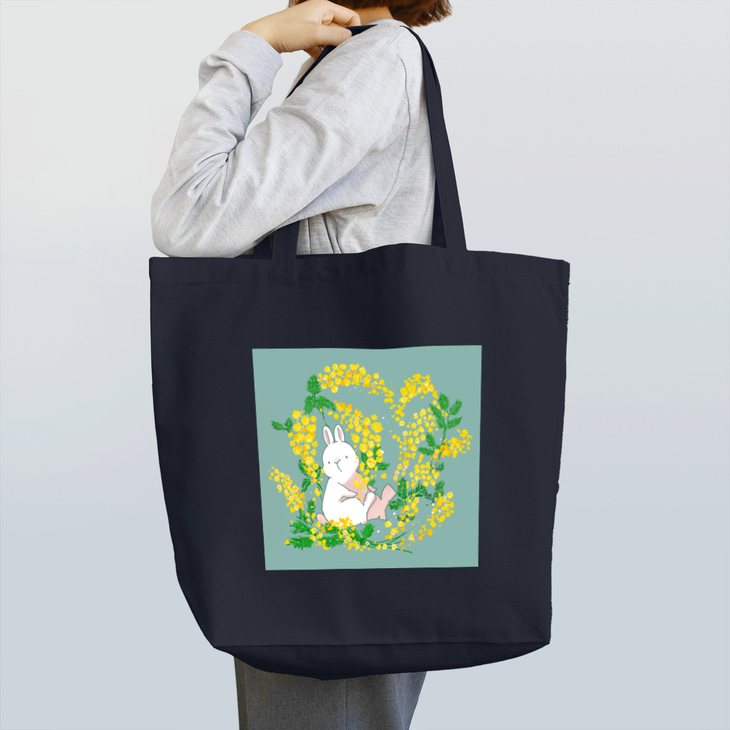 アイネっこのお店のうさぎとミモザ Tote Bag