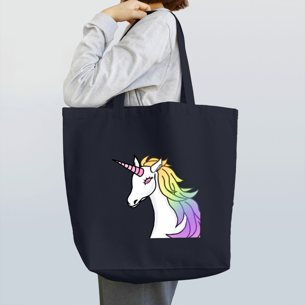 日本史のプリントの裏。のユニコーン 虹色 ゆめかわいい Tote Bag