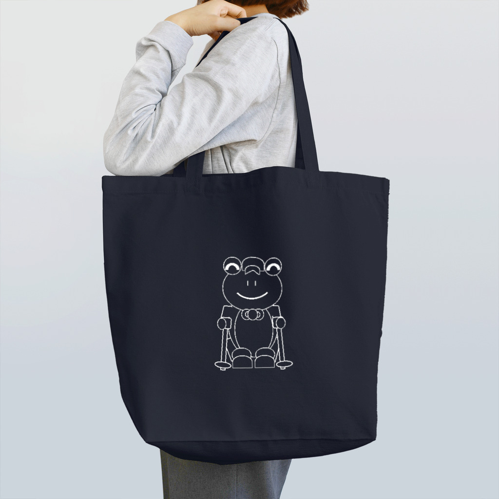 🐸かえるさんと仲間たち🐸のスキー×かえるさん（白） Tote Bag