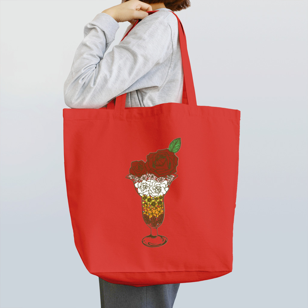 切り絵作家 natyuのお店のflower parfait Tote Bag