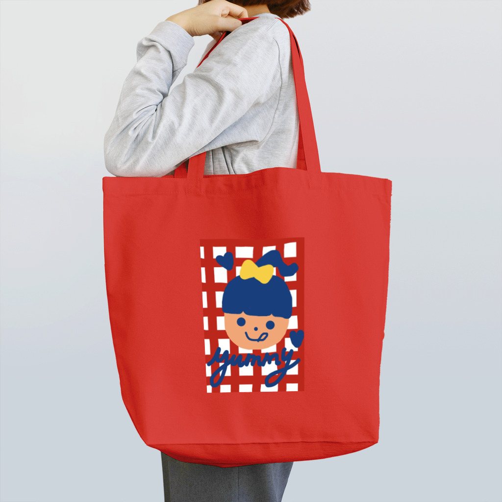 永遠にんにくガールworldのチェックと女の子👱🏻‍♀️💫 Tote Bag