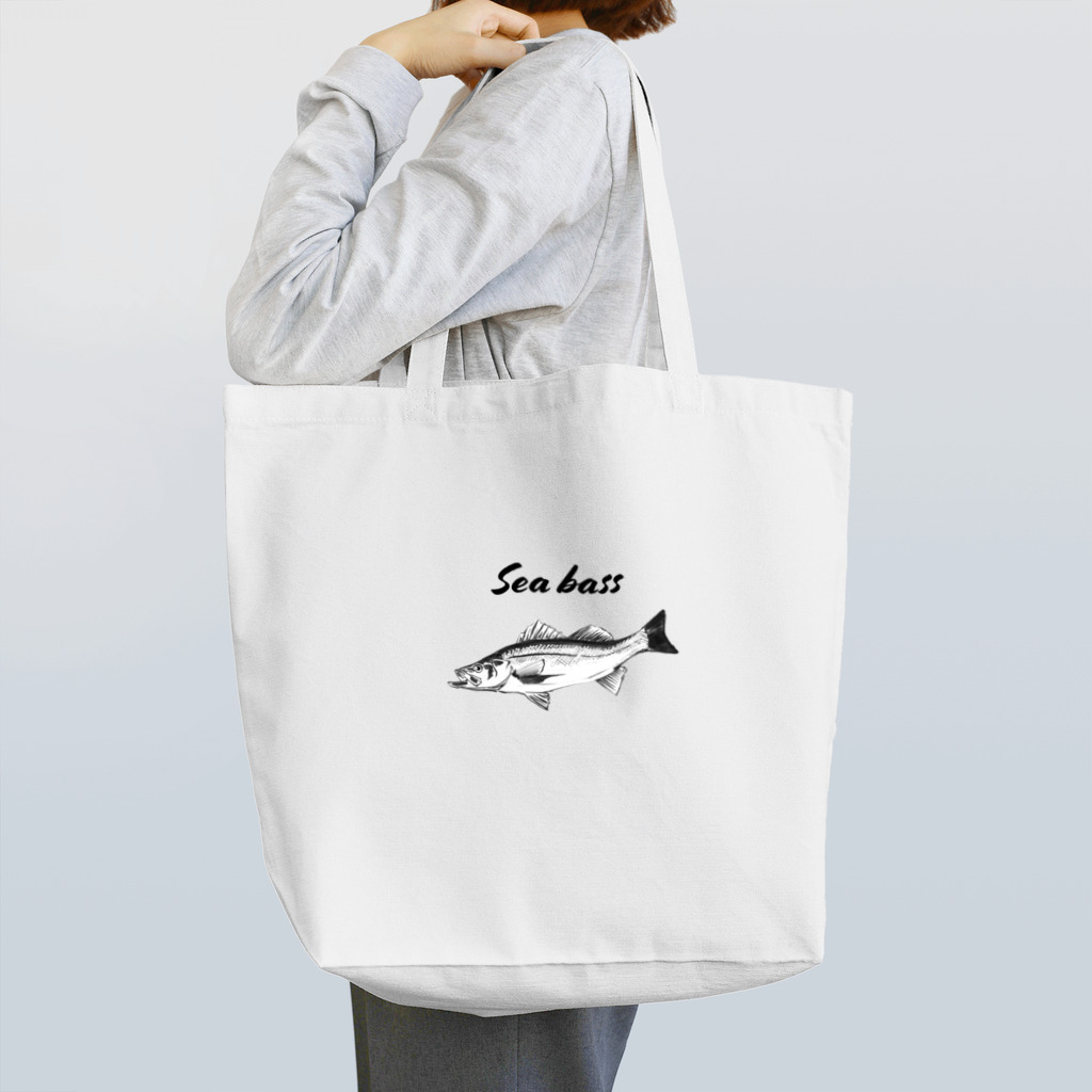 🐟日本の魚と仲間たち🦑のスズキ - Sea bass （鱸、学名：Lateolabrax japonicus）  トートバッグ