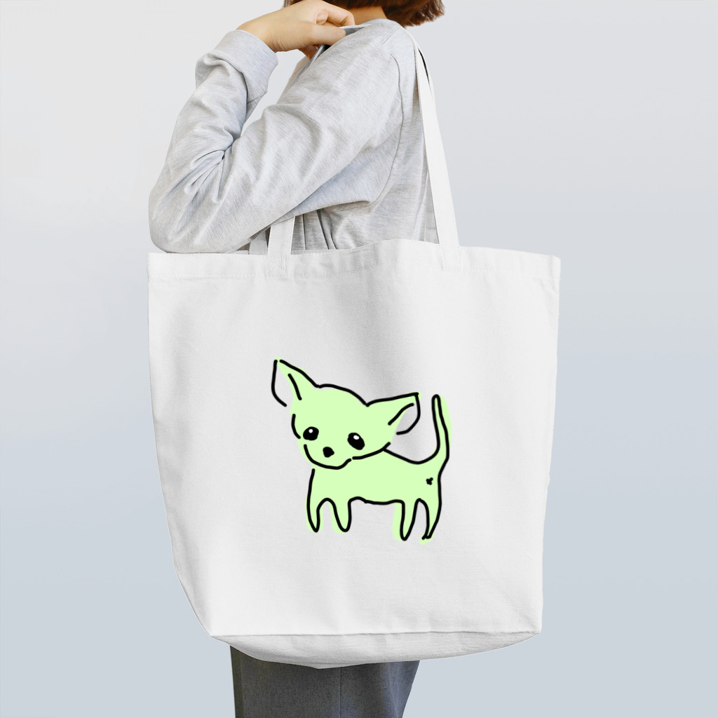 akane_art（茜音工房）のゆるチワワ（グリーン） Tote Bag