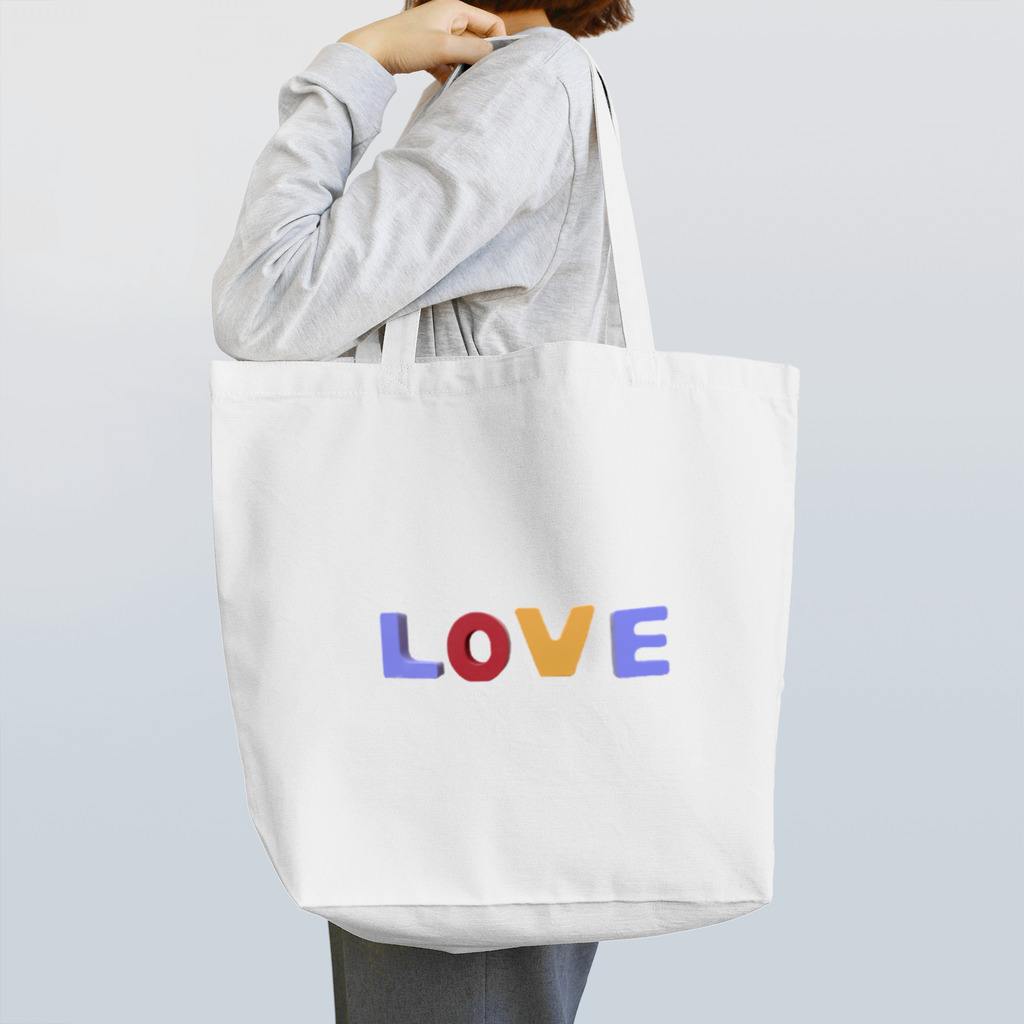 はるうららの “LOVE” （英語のブロックおもちゃ風） Tote Bag