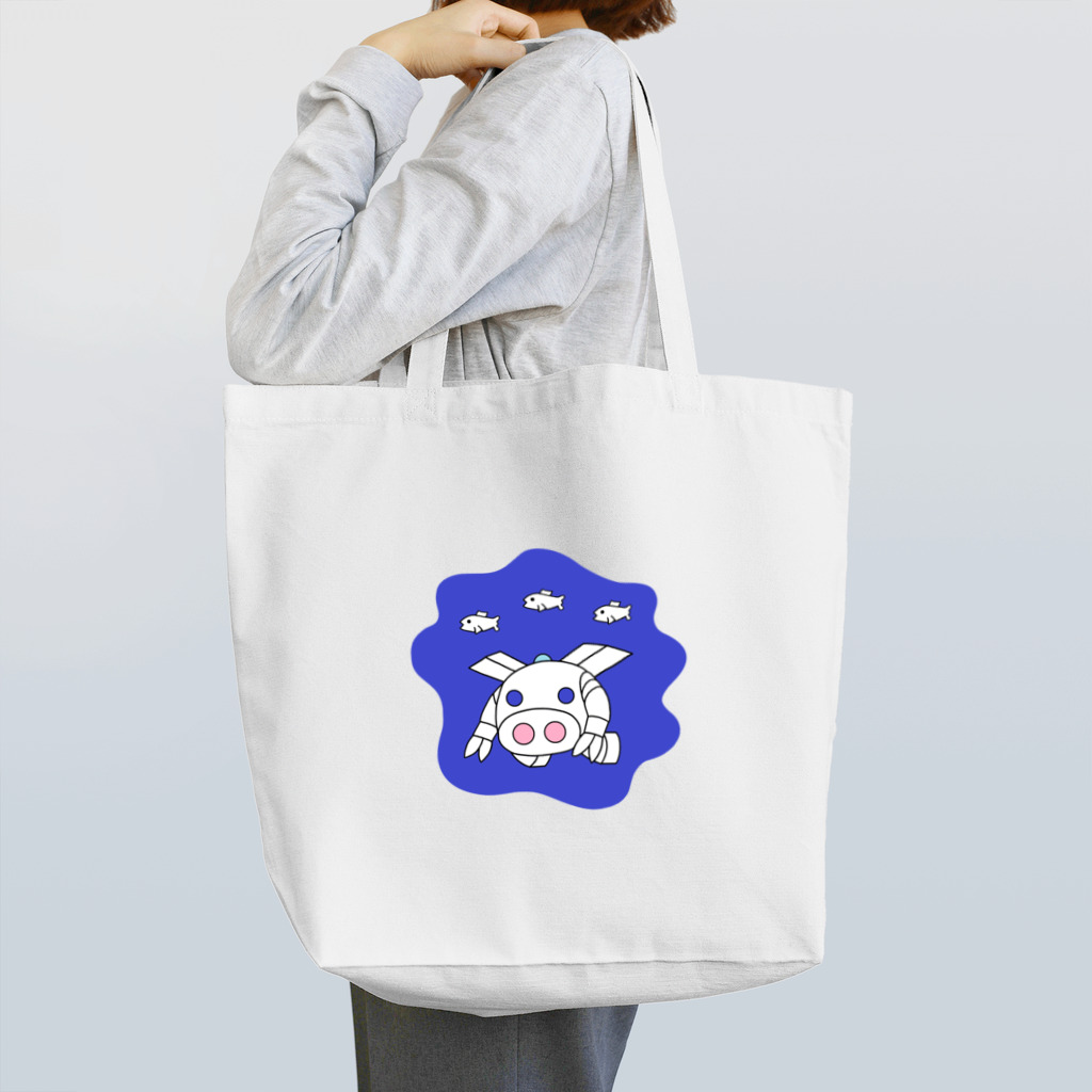 豚人イラストのパンダ武島の深海探査ロボ『ピッグボール海（かい）』 Tote Bag