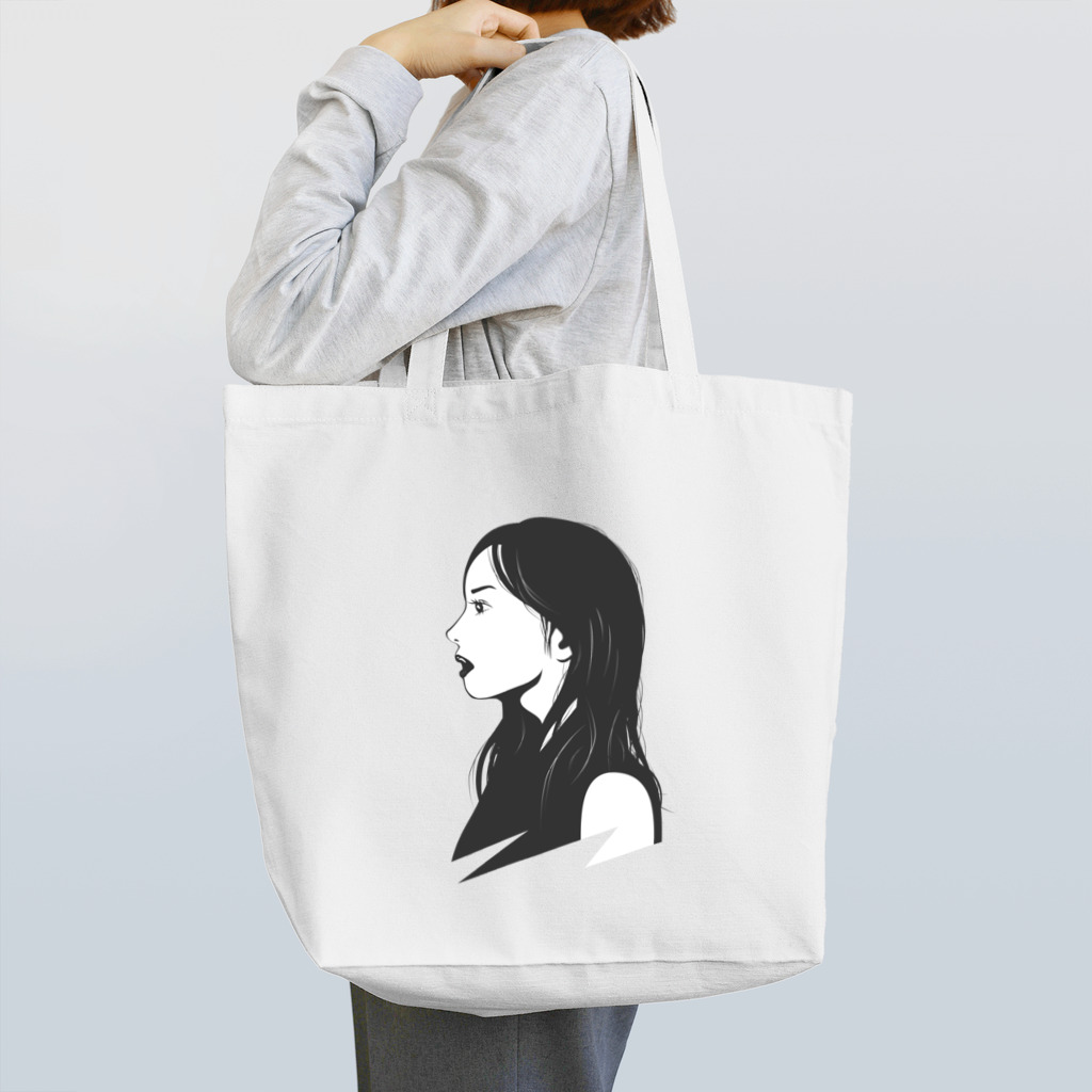 R-design STOREのクールな女性の横顔 Tote Bag